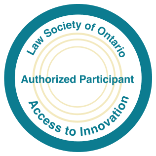 Authorized participant of Law Society of Ontario Access to Innovation program badge.