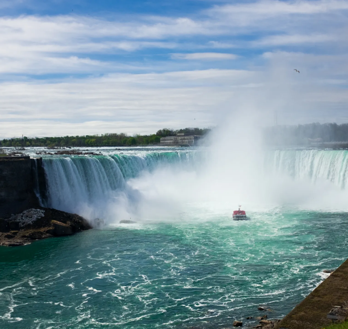 Niagara Falls with boat in view