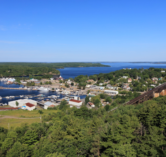 Parry Sound high level view of town