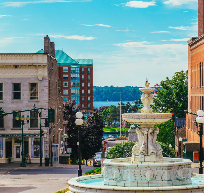 Brockville fountain and waterfront