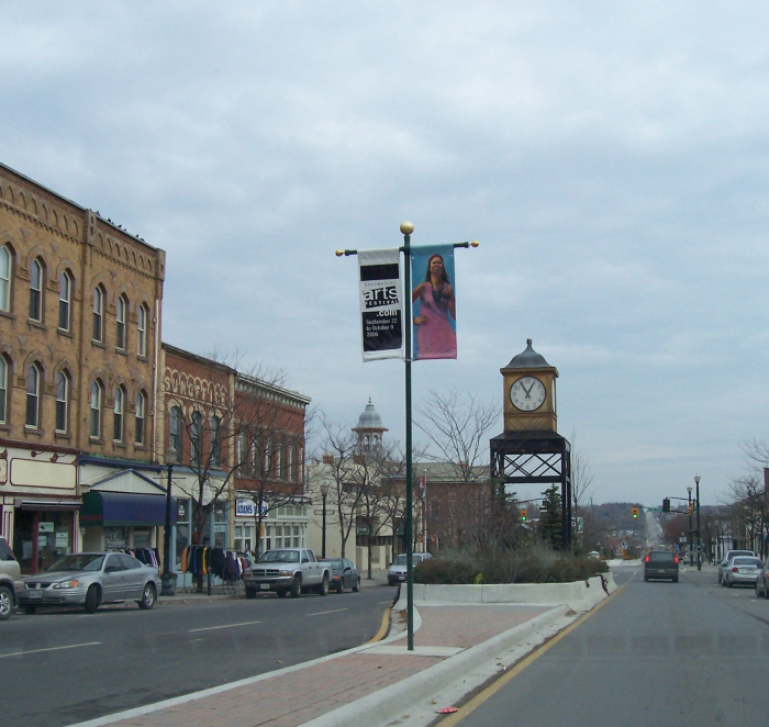 Orangeville downtown strip in Ontario